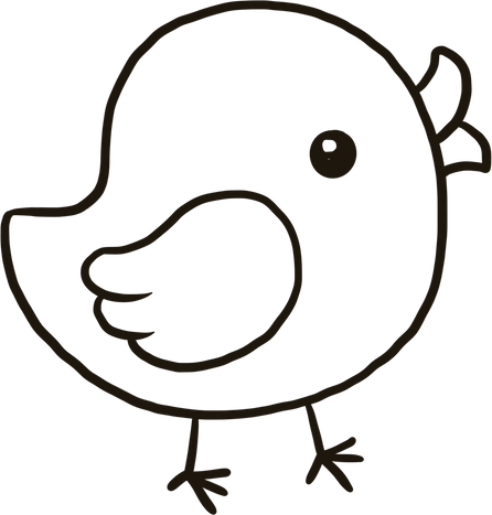 chick cartoon animal cute kawaii doodle coloring page